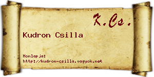 Kudron Csilla névjegykártya