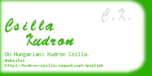 csilla kudron business card